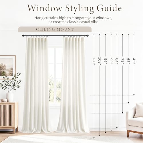 Jowels 천연 리넨 커튼 203.3cm(82인치) 길이 거실용 패널 2개 - color: 천연, size: 50"W x 82"L (Pack of 2)