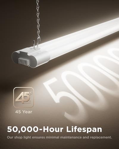Sunco 6 Pack LED Shop Lights 4FT, Plug in Linkable, White, 40W=150W - color: White 6k
