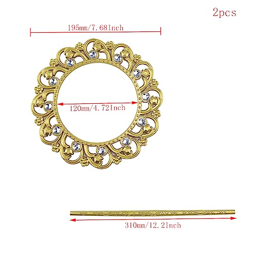 2 Pack Gold Curtain Tiebacks, Round Drapery Holdbacks, 12 Crystals - style: 12 Crystals Gold