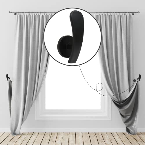 Curtain Tieback Hooks, Black, 2 Pack - color: Black, size: 2 Pcs