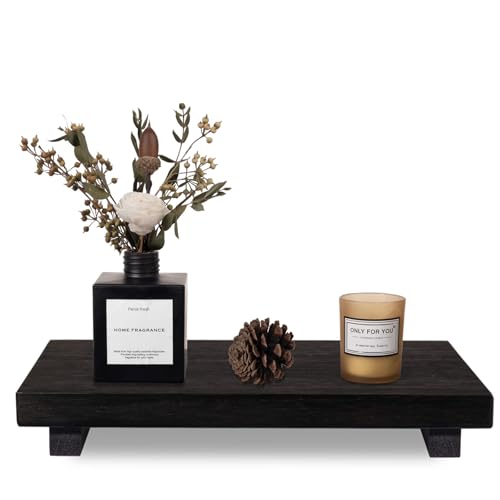 Wood Bathroom Tray Farmhouse Decor Kitchen Soap Holder, 11.8"x7" Black - color: Black, size: 11.8" x 7" x 1.6"