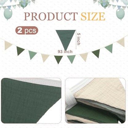 Oudain 2 Pcs Pennant Banner Flags Nursery Garland Triangle, Fresh Natural - color: Fresh Natural Color