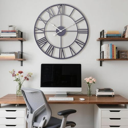 16 Inch Slate Gray Roman Numerals Wall Clocks for Living Room - color: Slate Gray, size: 16 Inch