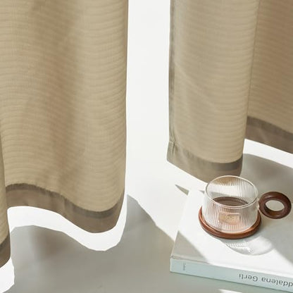 NICETOWN Semi Sheer Curtains 84 Inch Length 2 Panels for Living Room - color: Khaki, size: 52"W x 84"L (Pack of 2)