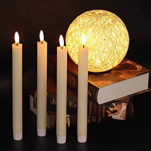 GenSwin Flameless Taper Candles LED Battery Operated Remote Timer Ivory - color: 8-Ivory
