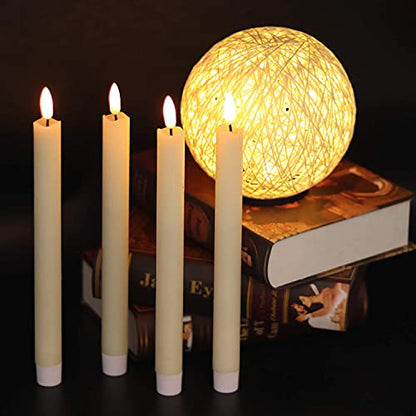 GenSwin Flameless Taper Candles LED Battery Operated Remote Timer Ivory - color: 8-Ivory