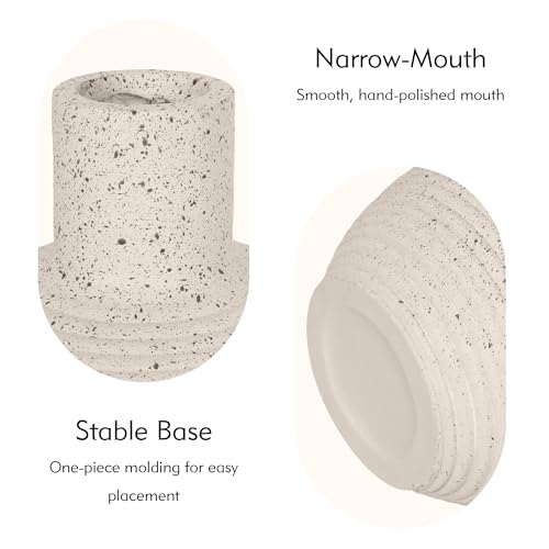 Oakrain Large Flower Vase with Groove Texture, 13" Tall Floor Vase, White - size: 13 Inch
