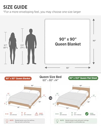 Bedsure 100% Cotton Muslin Blanket Queen Size for Bed, 4-Layer, Light Brown - color: 04 - Light Brown, size: Queen (90" X 90")