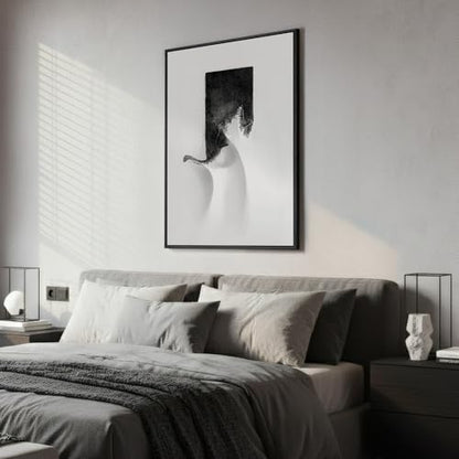 Framed Modern Black and White Abstract Wall Art, 1 Piece 24x36 In - color: Black White C