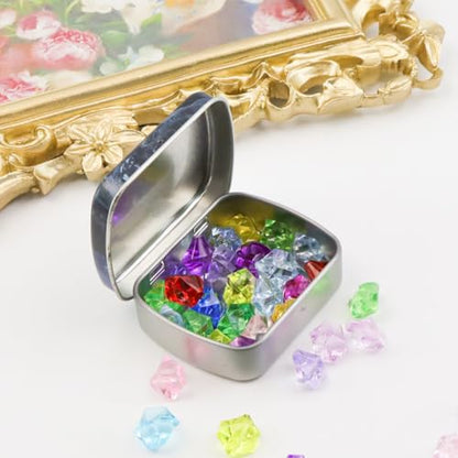 4pcs Starry Sky Empty Hinged Tin Box Metal Tins Storage Box - color: Starry Sky