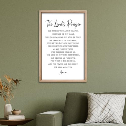 comurdyo Christian Wall Art The Lords Prayer Sign 16"×11" Wood - color: Christian (Wood), size: 16"L x 11"W