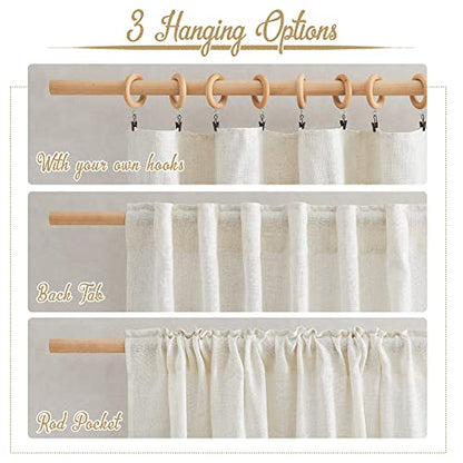 NICETOWN Natural Linen Curtains 70 Inches Length, 2 Panels, W37 x L70 - color: Linen, size: 37"W x 70"L (Pack of 2)