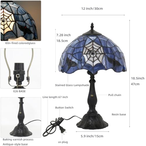 Tiffany Style Table Lamp,Spider Desk Lamp,Gothic Style Stained Glass lamp - color: Spider