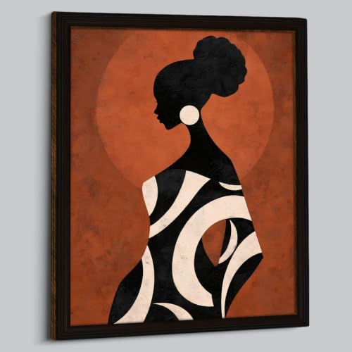 BIQRP African American Woman Silhouette Wooden Wall Art - color: BlackWoman