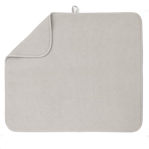 Bellemain Dish Drying Mat, Drying Matt ,16 x 18 Inch - Light Grey - color: Light Grey, size: 16" x 18"