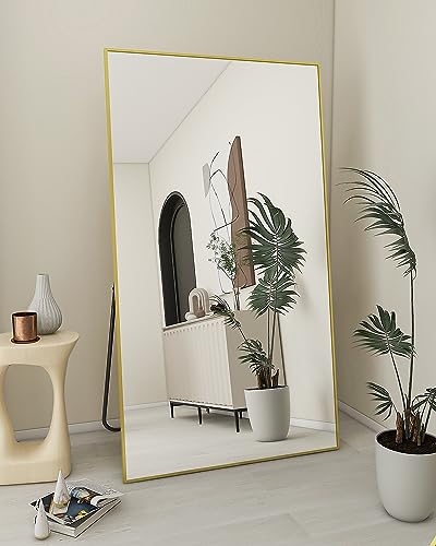 Koonmi 71"x30" Floor Mirror Full Length, Large Gold Mirror - color: Gold, size: 71"L x 31"W