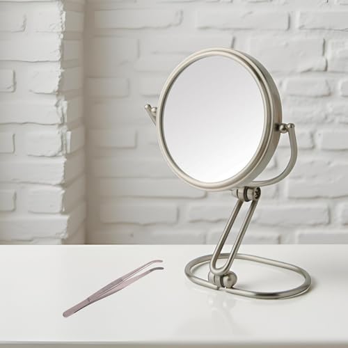 JERDON Compact Magnifying Mirror - Folding 3" Travel Mirror with 15X & 1X Magnification - Model MC315N - size: 1"L x 3"W