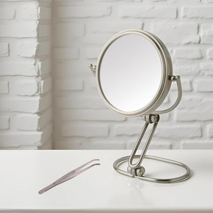 JERDON Compact Magnifying Mirror - Folding 3" Travel Mirror with 15X & 1X Magnification - Model MC315N - size: 1"L x 3"W
