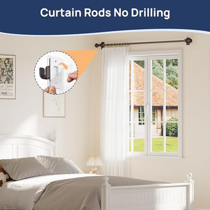 ENJOYBASICS Curtain Rods No Drilling for Renter, 28-60" Adjustable, Bronze - color: Bronze, size: 27-65"