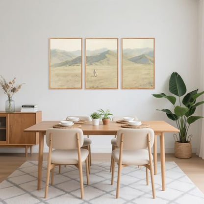 CHDITB 3Pcs Jesus with Lamb Landscape Framed Canvas Wall Art 24x36 Inch - color: Jesus Leaves The 99 Parable of The Lost Sheep, size: 24"L x 36"W