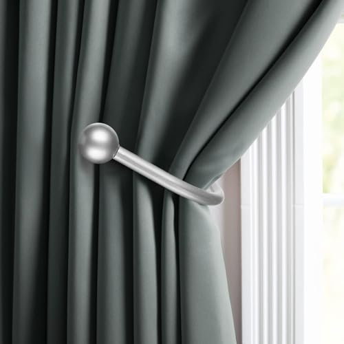 Curtain Holdbacks, 4pcs Curtains Holder Wall Mounted Drapery Tiebacks Retro Window Hook for Home Decor - color: 4pcs-silver