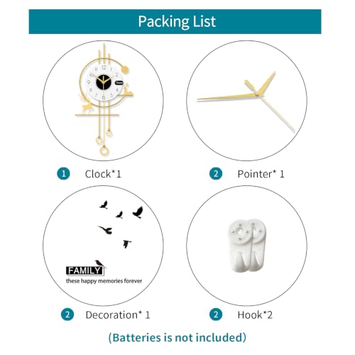 Modern Wall Clocks Battery Operated Silent Clock for Living Room - style: Casual
