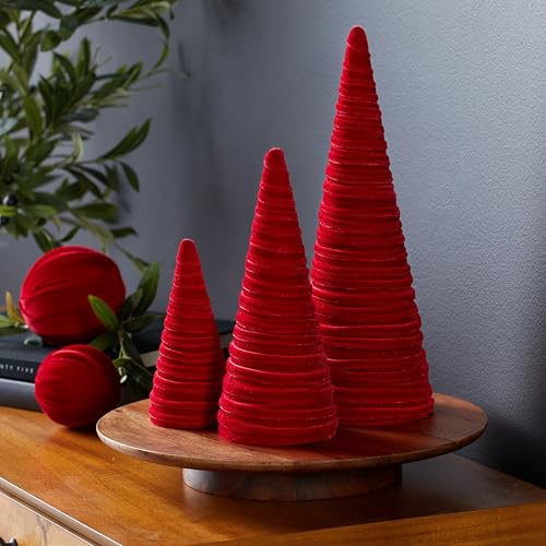 Your Heart's Content Red Velvet Trees Set of 3 (Red) - color: Red