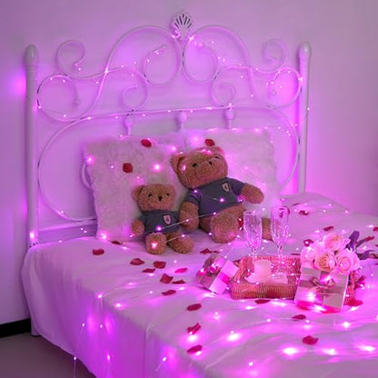 JMEXSUSS 200 LED Room Fairy Lights, 66 ft Pink Lights Outdoor Waterproof - color: Pink, size: 66FT 200LED