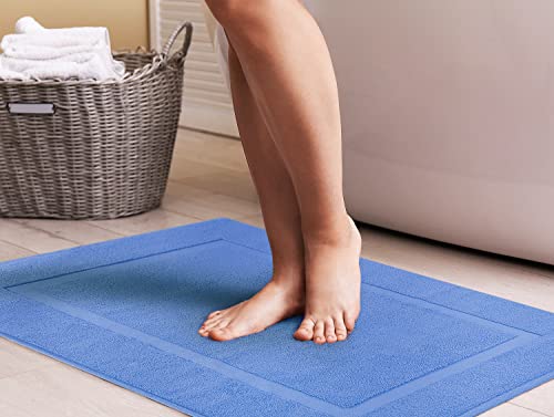 Utopia Towels Cotton Bath Mat, 21x34 in, 2 Pack, Electric Blue - color: Electric Blue, size: 2 Bath Mats