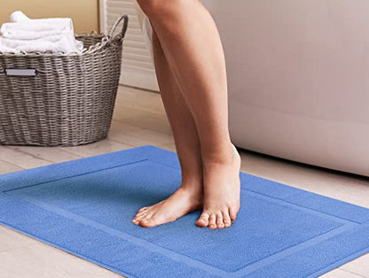 Utopia Towels Cotton Bath Mat, 21x34 in, 2 Pack, Electric Blue - color: Electric Blue, size: 2 Bath Mats