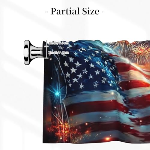 Flag Curtain Valance 54x18 Inches Window Treatment Rod Pocket Valance for Kitchen Bathroom Bedroom - color: Flag
