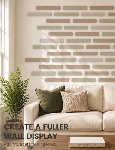 Fluxynara 13" x 2" Felt Wall Panels, Khaki - color: Khaki, size: 8-pack