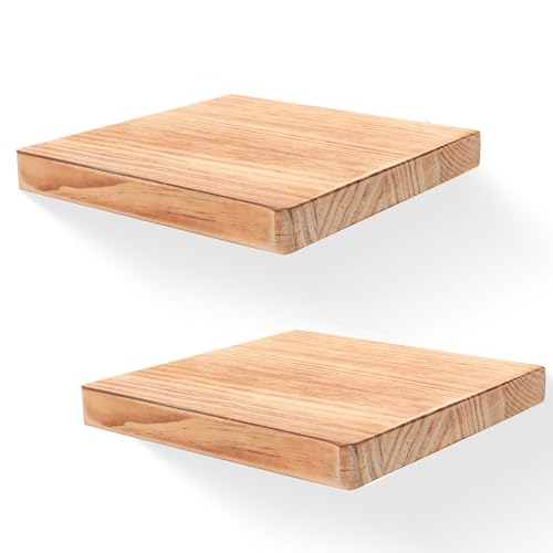 Small Floating Shelves for Wall Set of 2, 8 Inch Square,Carbonized Black - color: Carbonized Black, size: 8 Inch-2 Pcs