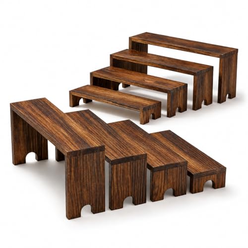 2 Set Wooden Risers Display Stands,Cupcake Stand for Vendor Events