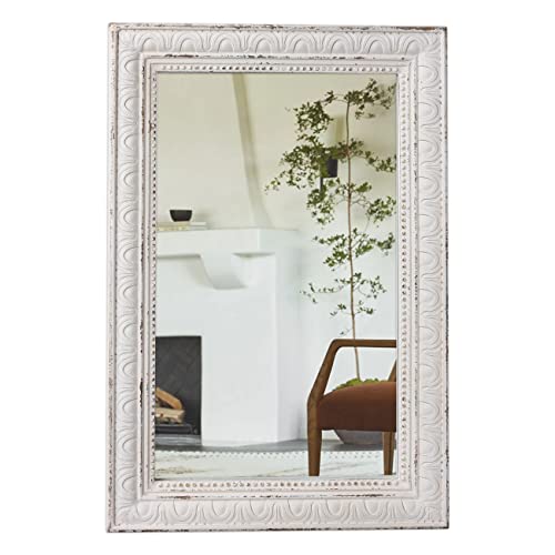 Large Vintage Mirrors for Wall 24 x 36 inches, Distressed White