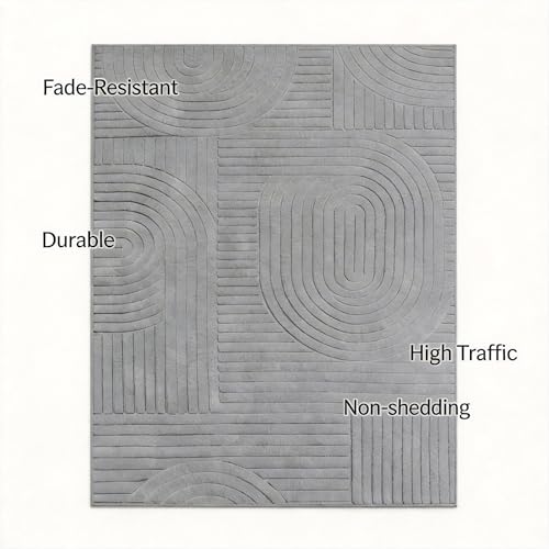 Grey Solid Area Rug 8x10, Large Washable Soft Rugs for Living Room - color: Grey, size: 8' x 10' (Rectangular)