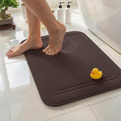 ITSOFT Memory Foam Bath Mat 59x23, Non Slip, Machine Washable, Quick Dry & Absorbent Rugs, Bath Mats for Bathroom Floor, Tub & Shower, Bathroom Rug, Chocolate Brown - color: Chocolate Brown, size: 59 x 23 Inch