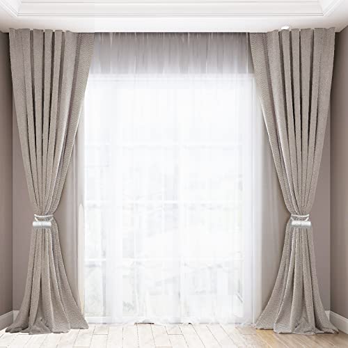 18 Inch Strong Magnetic Curtain Tiebacks, Curtain Holdbacks Modern Upgrade Strong 2021 New Twisted Style Decorative Drapery Rope Tie Backs(2 Pack White) - color: White