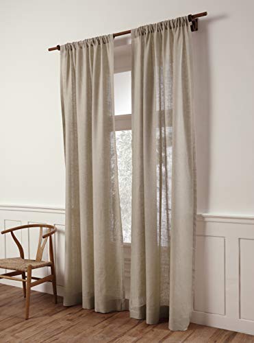 Solino Home 100% Pure Linen Sheer Curtain Natural, 52 x 120 in, 1 Panel - color: Natural, size: 52"W x 120"L (1-Panel)