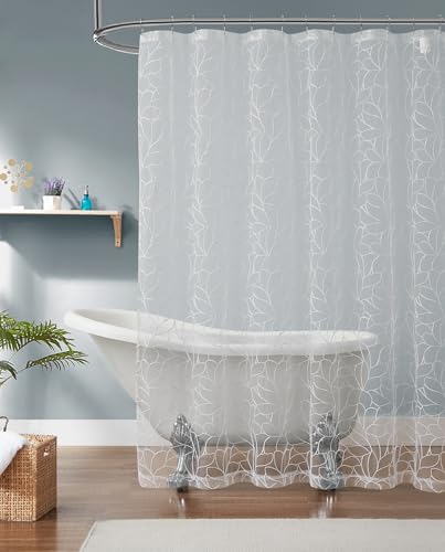 Warm Home Designs 72x72 Shower Curtain with White Embroidery. OLS White 72 - color: White