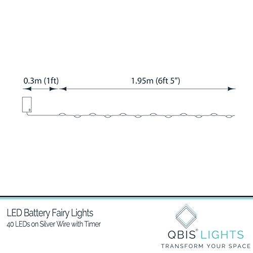 QBIS Warm White Christmas Lights Battery Operated, 40 Micro LEDs 6.5ft - size: 1PK-40 Warm White