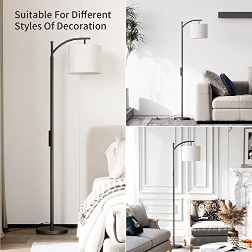 SUNMORY Arc Floor Lamp, Modern Floor Lamp with Remote Control and 9W Bulb - color: Black Remote Control