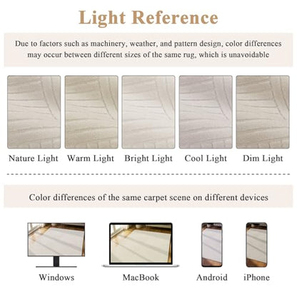 U'Artlines 8x10ft Washable Area Rug for Living Room, Beige - size: 8 x 10ft