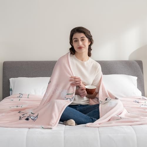 Berkshire Blanket Peanuts® VelvetLoft® Cute Character Snoopy Plush Blanket,Make A Wish Spring Pink,King 90 in x 108 in (Official Peanuts® Product) - color: Make a Wish Spring Pink, size: King (90 in x 108 in)