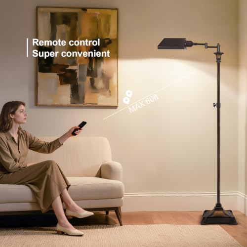 Scenekoy Adjustable Height Floor Lamp w/Remote for Living Room Bedroom