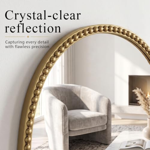Arched Full Length Mirror,20x53" Gold Dressing Floor Long Full Body Mirror - size: 53"L x 20"W