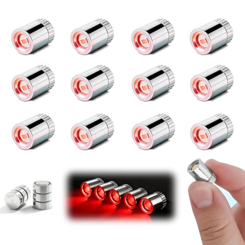 Aogist 12 PCS Red Mini LED Spot Lights, Battery Operated Tiny SMD Lamps - color: Red, size: 12