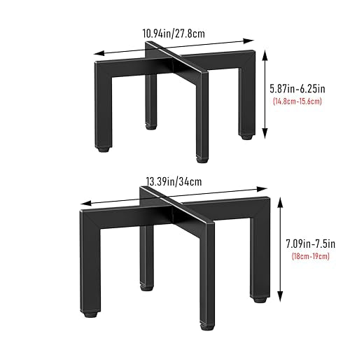 4-Pack Plant Stand Indoor Outdoor with Adjustable Feet, Black - size: 4 Pack - Large & Medium