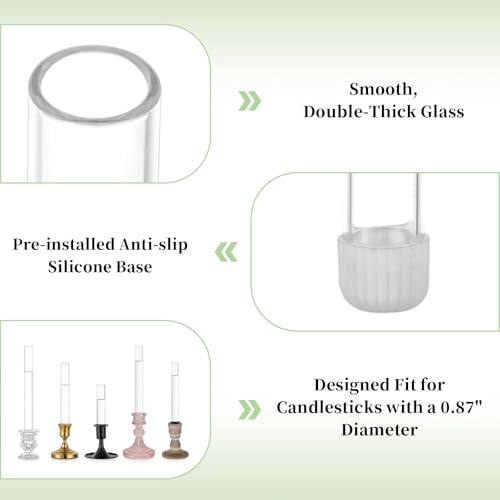 Glasseam Glass Bud Vases for Candle Holder, 6 Pcs Single Stem Flower Vases - size: 3.9"+5.9“+7.8" Tall