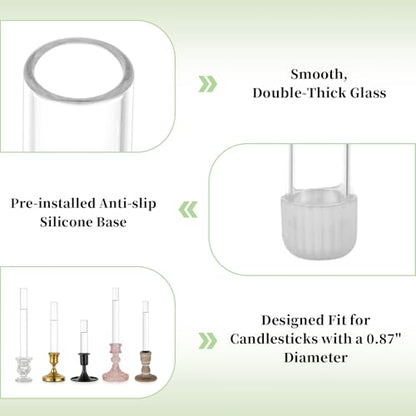 Glasseam Glass Bud Vases for Candle Holder, 6 Pcs Single Stem Flower Vases - size: 3.9"+5.9“+7.8" Tall